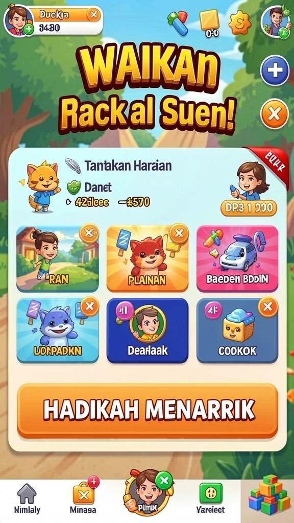 Screenshot menunjukkan antarmuka pengguna saat bermain permainan meja.